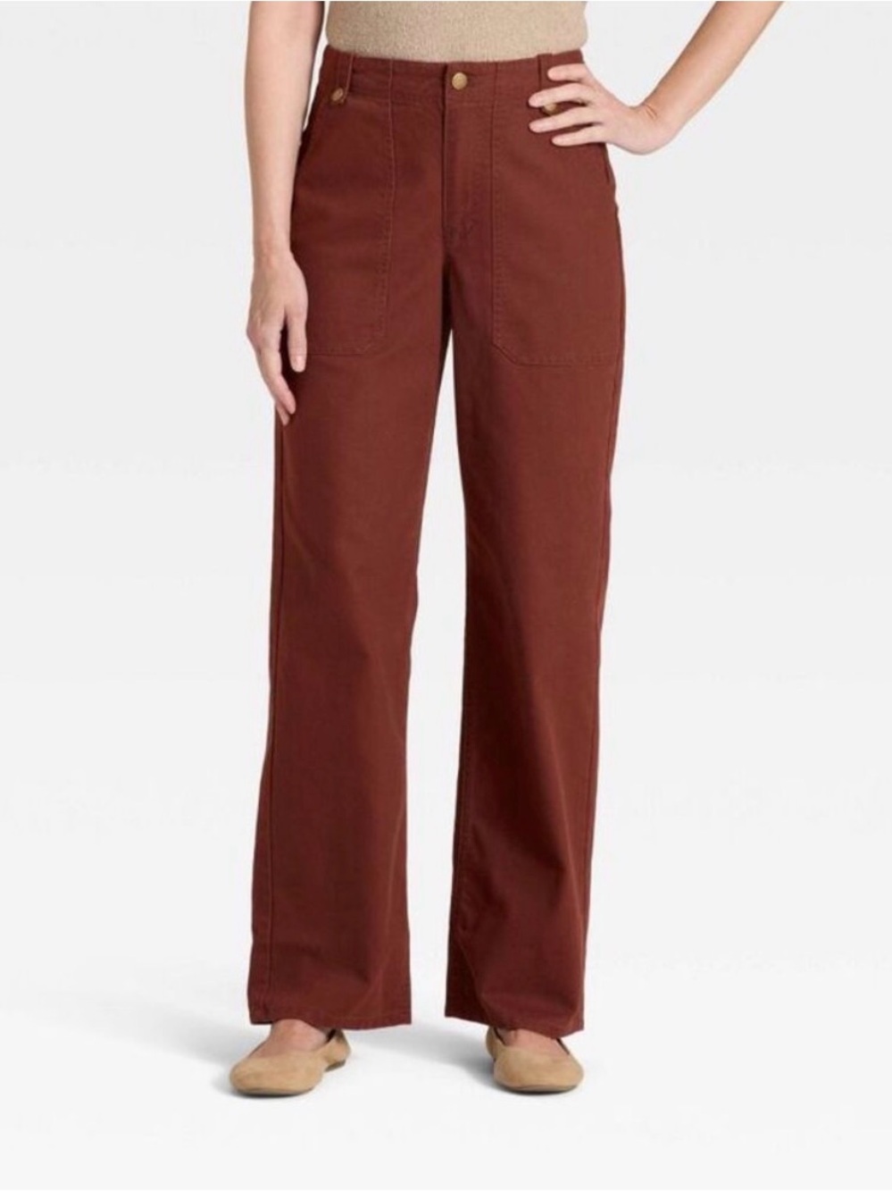 Women’s Straight Leg Cargo Pants Brown
